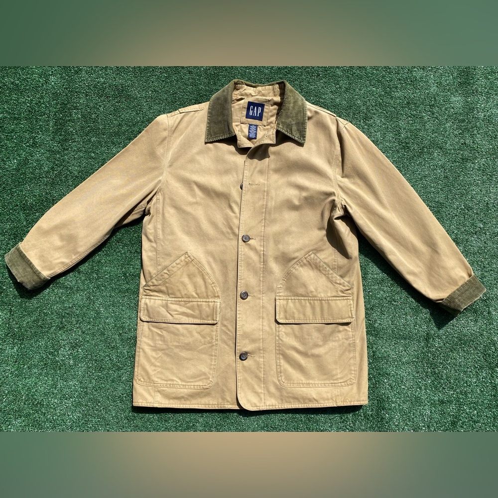 VTG Y2K GAP Barn Field Corduroy Collar Quilt Lined Canvas Jacket Men’s XL